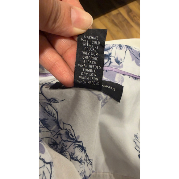 Men's INC International Concepts White & Blue Plaid Casual Button Down Shirt XL - Picture 7 of 8